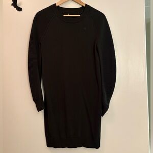G-Star Suzaki Knit Crewneck Sweater Dress with Ribbed Sleeves